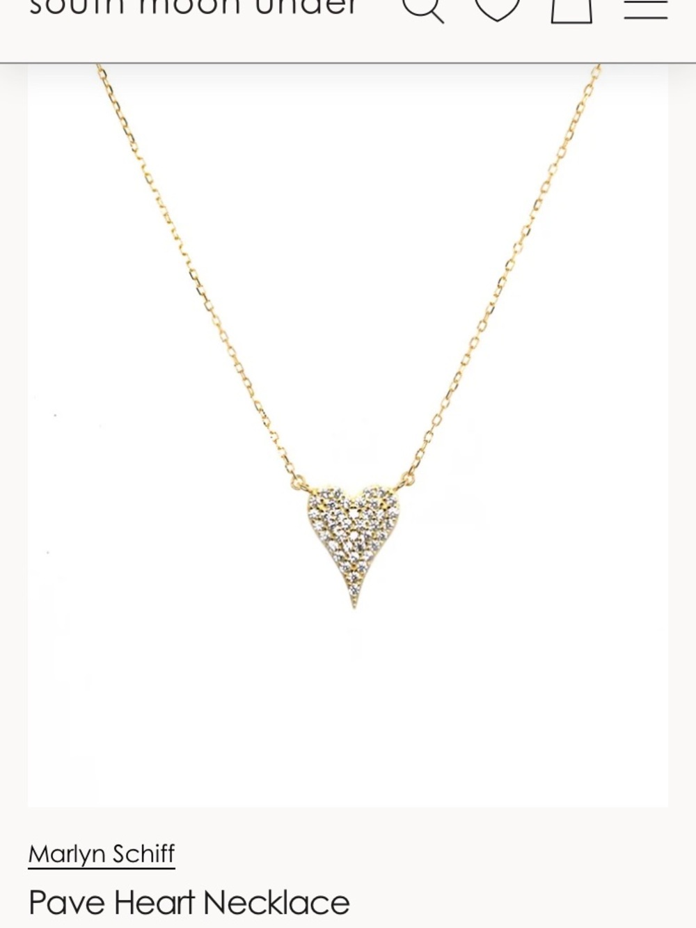 Marilyn Schiff Pave heart necklace